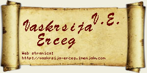 Vaskrsija Erceg vizit kartica